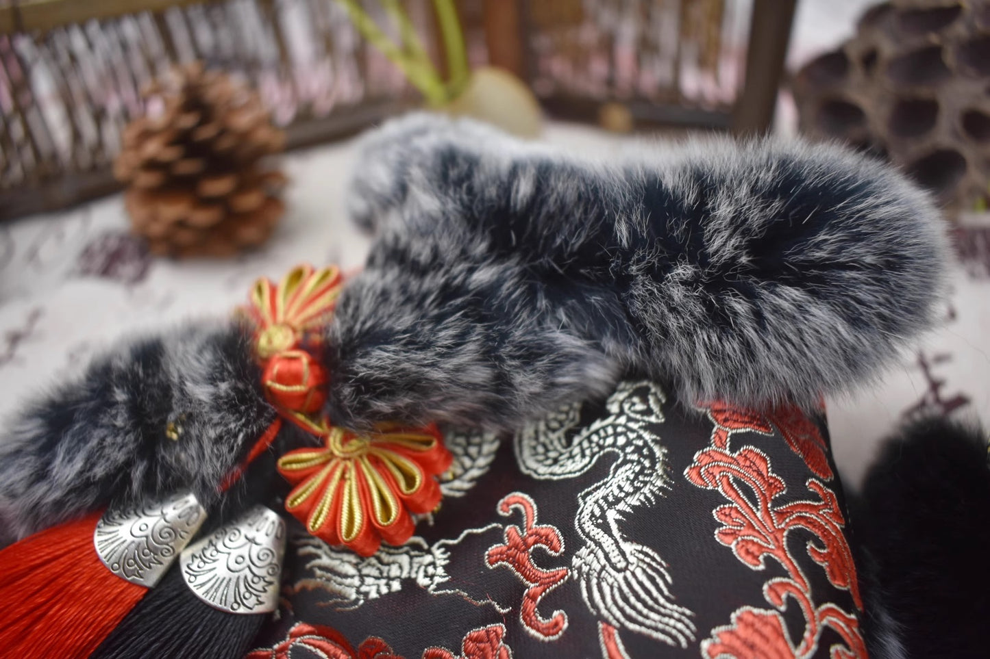 ☆【受注生産品】ドラゴン柄チャイナ服風コート☆