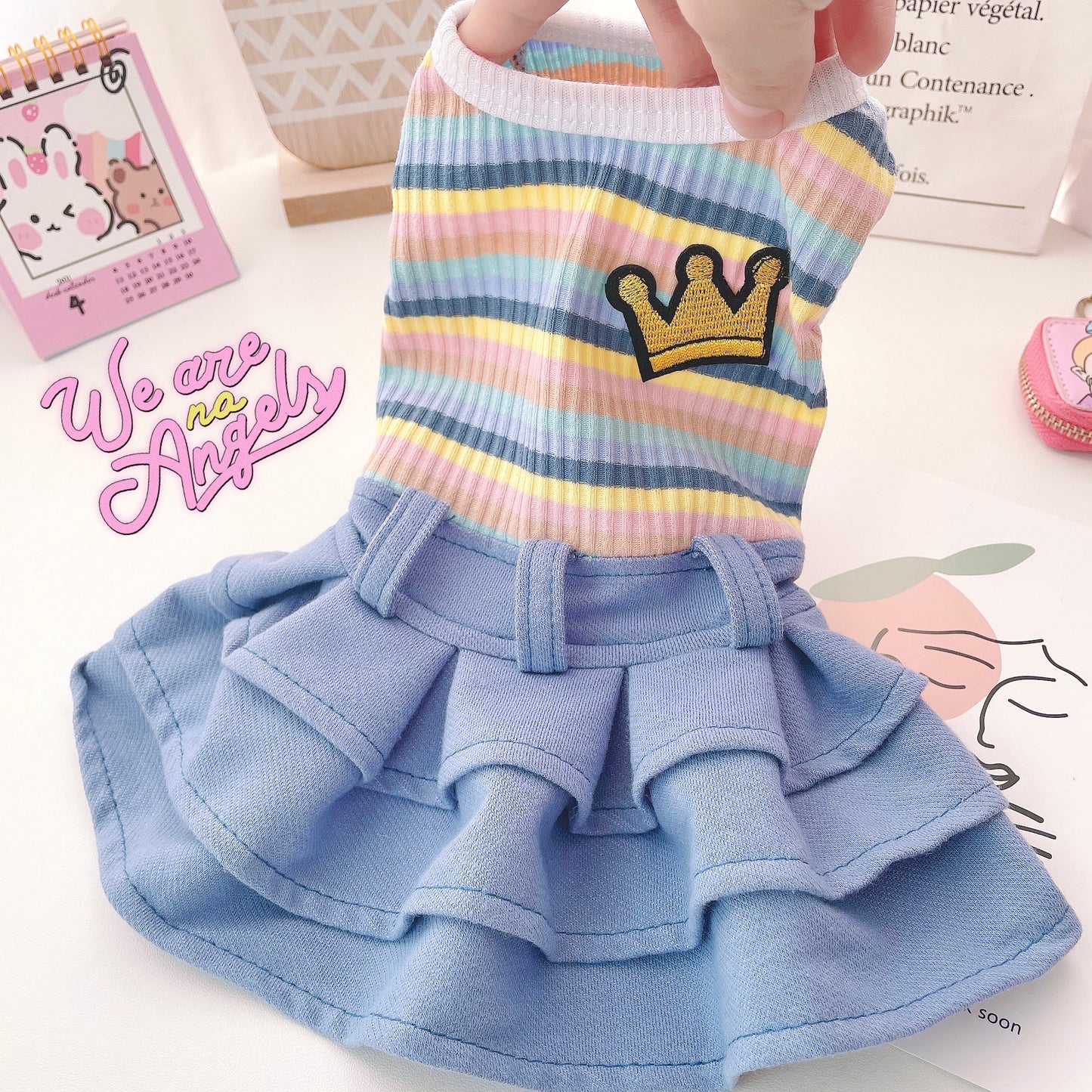 ボーダーキャミソールのフリルワンピース☆