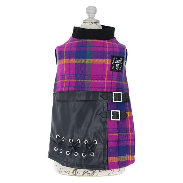 2023秋冬 ANNA SUI（アナ スイ）チェック柄フェイクレザーワンピース