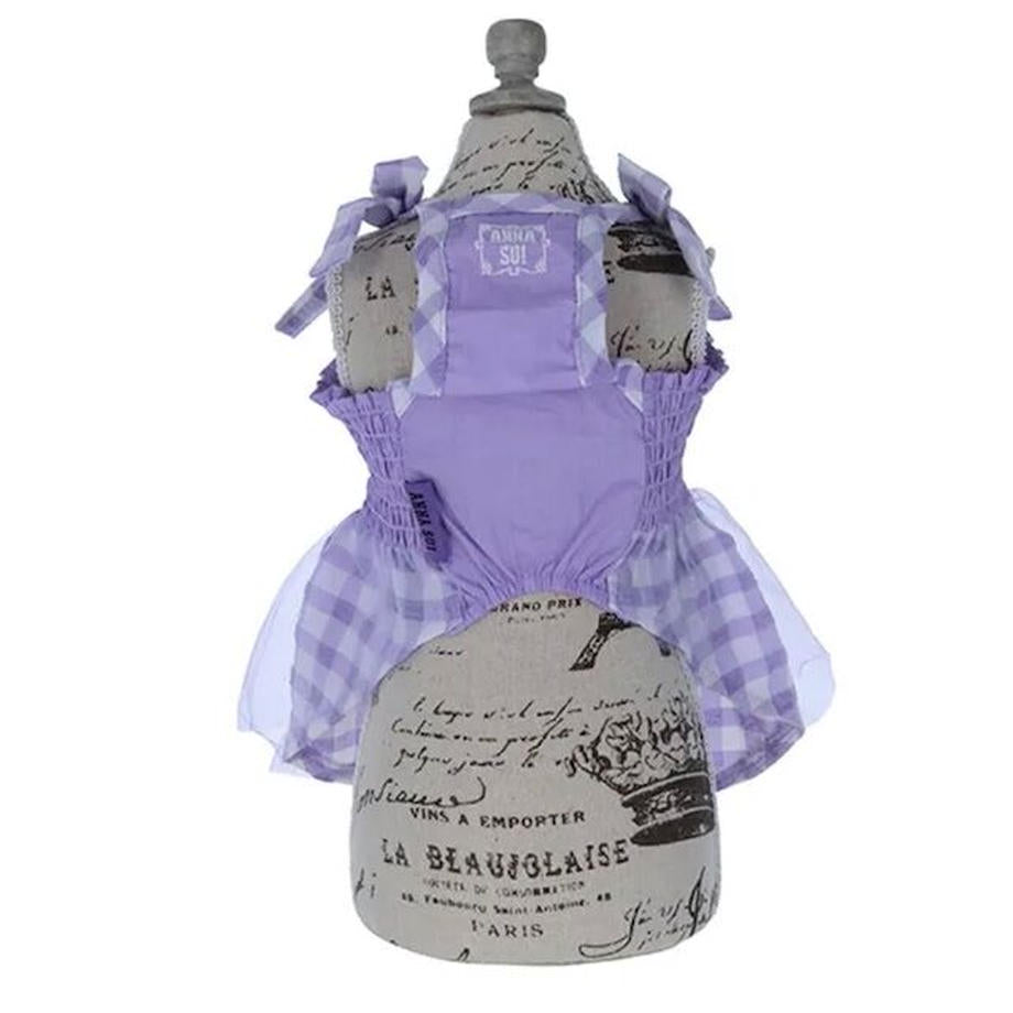 ☆2023春夏 ANNA SUI（アナ スイ）ショルダーリボンギンガムチェックギャザーワンピース☆